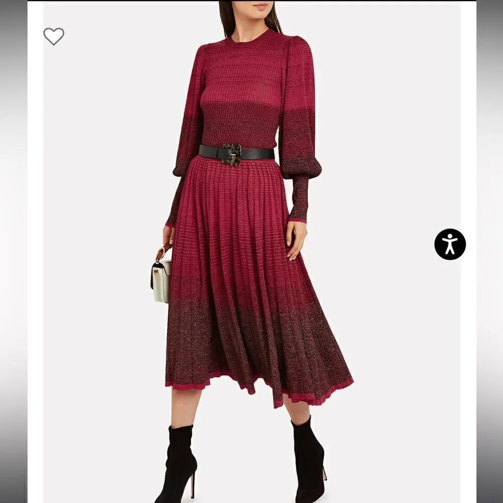 New ULLA JOHNSON Billie Gradient Pleated Skirt XS